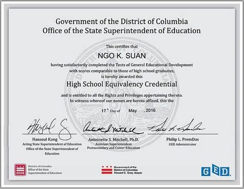 washington state requirements for ged